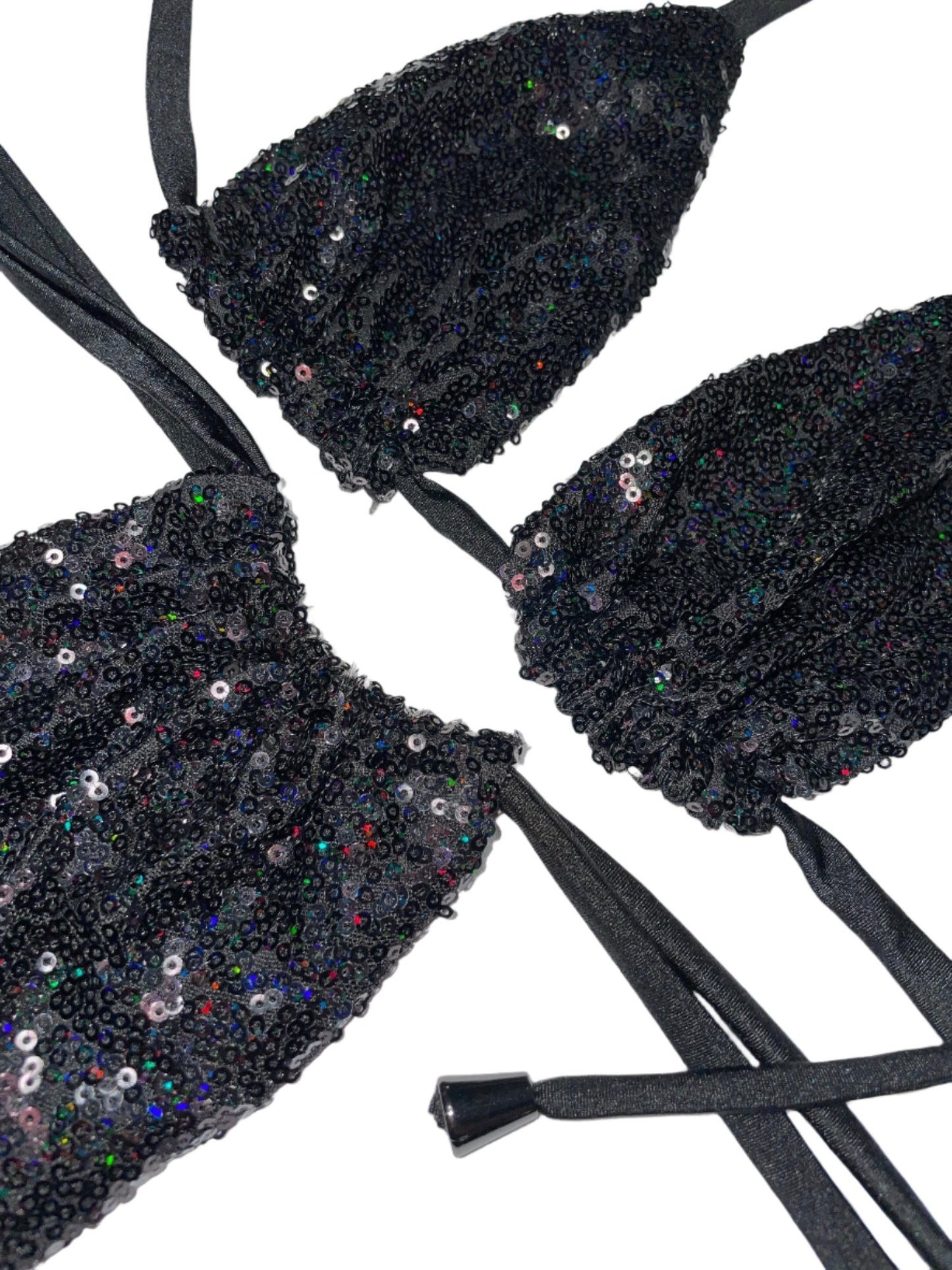 Fluorescent Black Sequin - Bikini Set